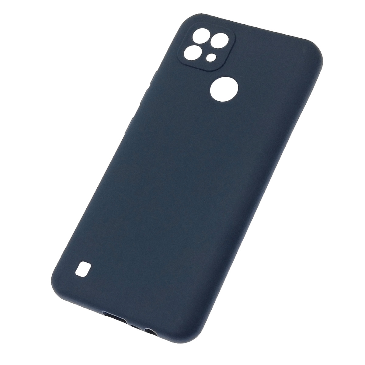 Чехол накладка SOFT TOUCH для Realme C21, силикон, матовый, цвет темно синий