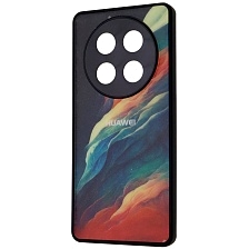 Чехол накладка для Honor X9c, пластик, силикон, защита камеры, рисунок Акварельные лепестки