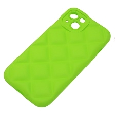 Чехол накладка для APPLE iPhone 13 (6.1"), силикон, 3D ромб, цвет ярко зеленый Чехол накладка для APPLE iPhone 13 (6.1"), силикон, 3D ромб, цвет ярко зеленый