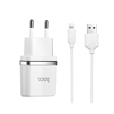 СЗУ (Сетевое зарядное устройство) HOCO C11 Single с кабелем Lightning 8 pin, 1A, 1 USB, длина 1 метр, цвет белый | Последняя цена