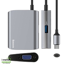 USB-концентратор (ХАБ) Baseus Enjoyment series Type-C на VGA + USB 3.0, цвет серый (распродажа -80%)