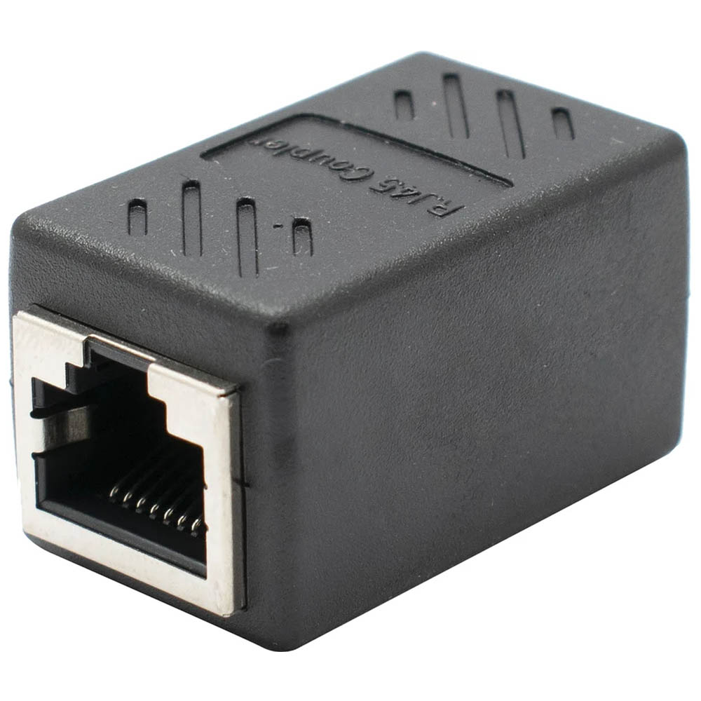 Переходник RJ45 для соединения патч-кордов, цвет черный