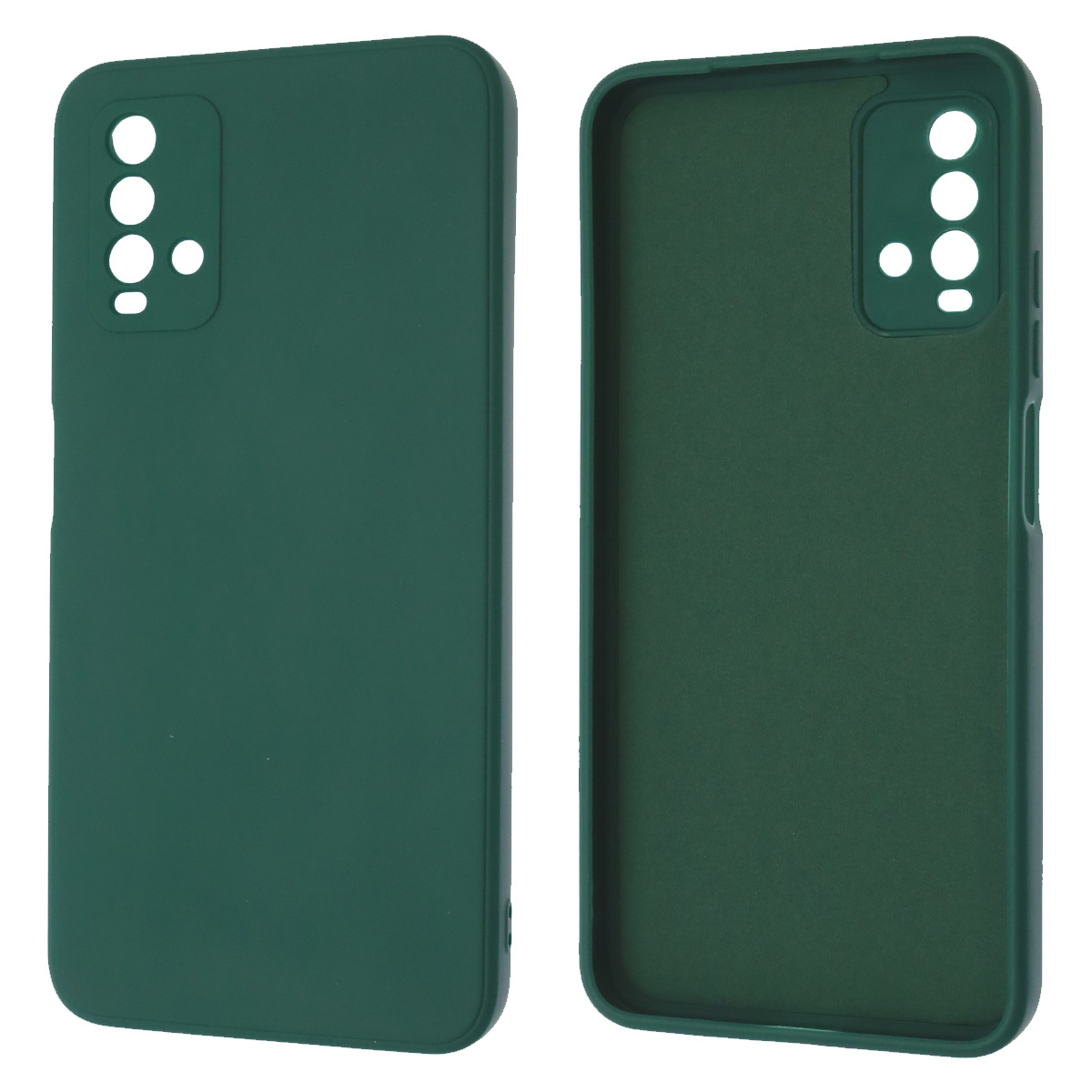 Чехол накладка для XIAOMI Redmi 9T, силикон, бархат, цвет темно зеленый