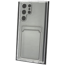 Чехол накладка CARD CASE для SAMSUNG Galaxy S22 Ultra, силикон, отдел для карт, цвет прозрачный Чехол накладка CARD CASE для SAMSUNG Galaxy S22 Ultra, силикон, отдел для карт, цвет прозрачный