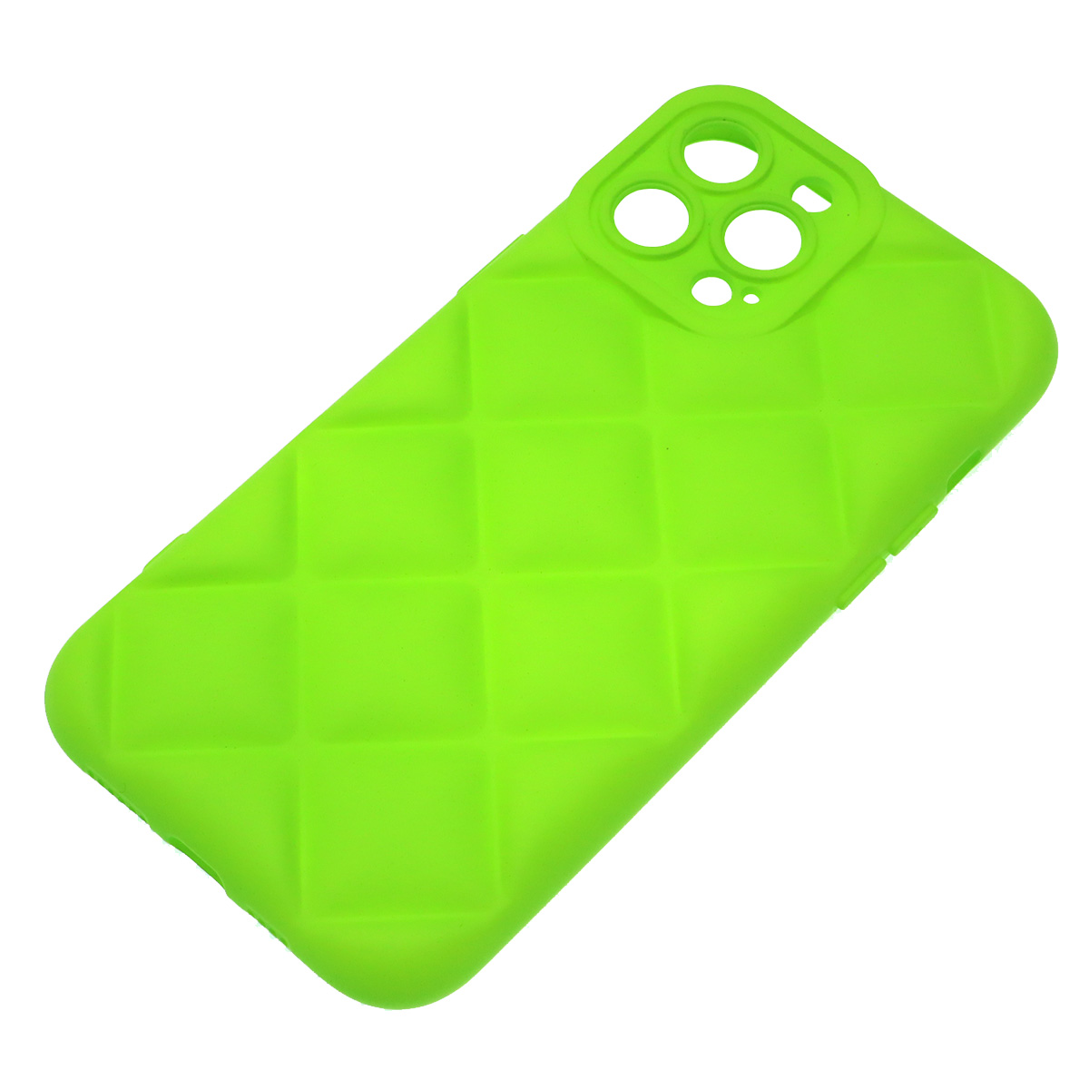 Чехол накладка для APPLE iPhone 13 Pro Max (6.7"), силикон, 3D ромб, цвет ярко зеленый Чехол накладка для APPLE iPhone 13 Pro Max (6.7"), силикон, 3D ромб, цвет ярко зеленый