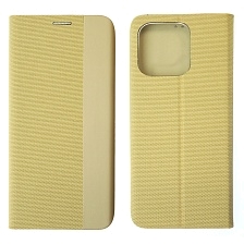 Чехол книжка MESH для XIAOMI Redmi 12C, POCO C55, текстиль, силикон, бархат, визитница, цвет золотистый Чехол книжка MESH для XIAOMI Redmi 12C, POCO C55, текстиль, силикон, бархат, визитница, цвет золотистый