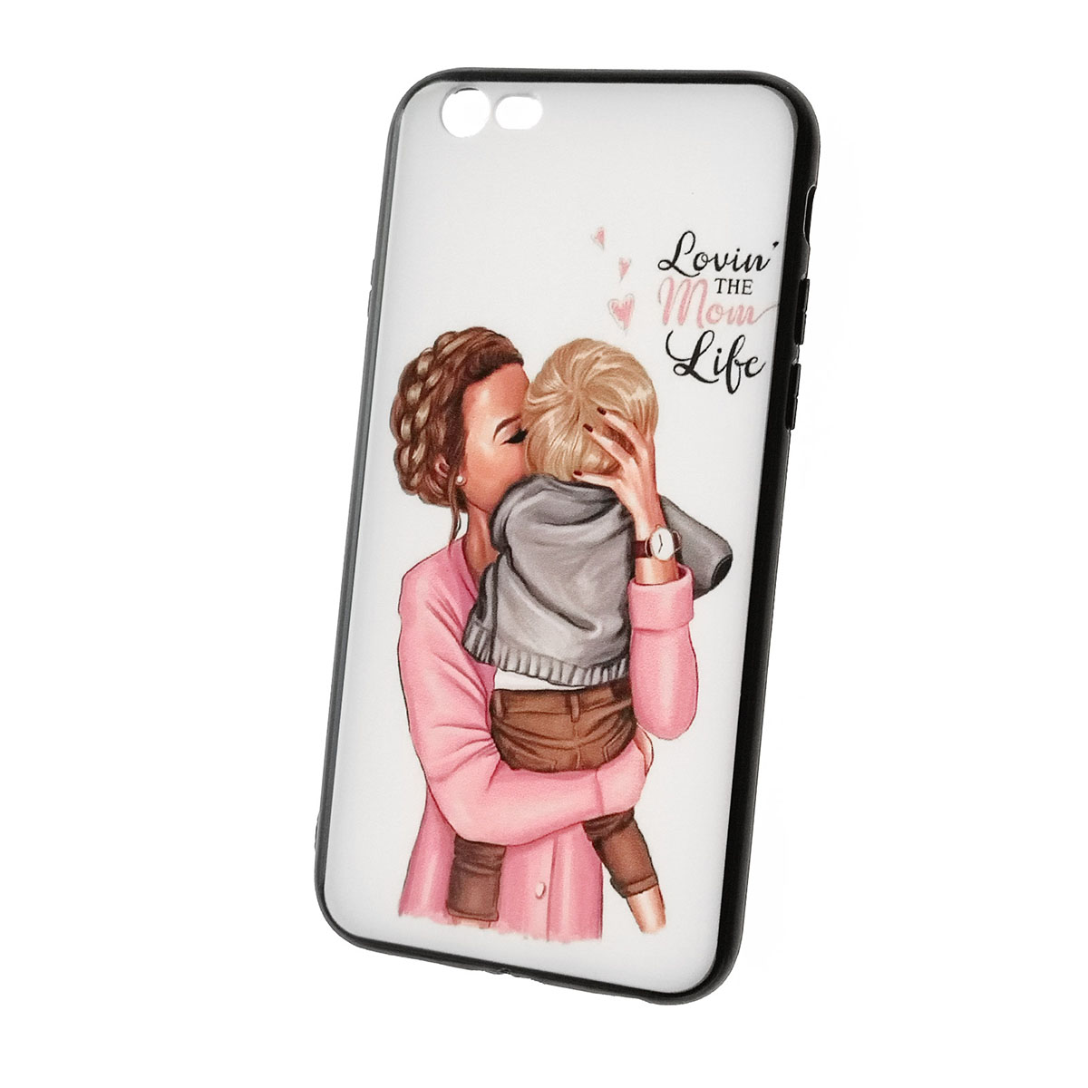 Чехол накладка для APPLE iPhone 6, 6G, 6S, силикон, рисунок LOVIN THE MOM LOVE.