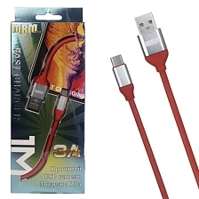 Кабель Type-C MRM R35, силикон, 3А, длина 1 метр, цвет красный
