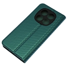 Чехол книжка CHESS для XIAOMI Redmi Note 14 Pro 5G, POCO X7, текстура карбон, визитница, цвет темно зеленый Чехол книжка CHESS для XIAOMI Redmi Note 14 Pro 5G, POCO X7, текстура карбон, визитница, цвет темно зеленый