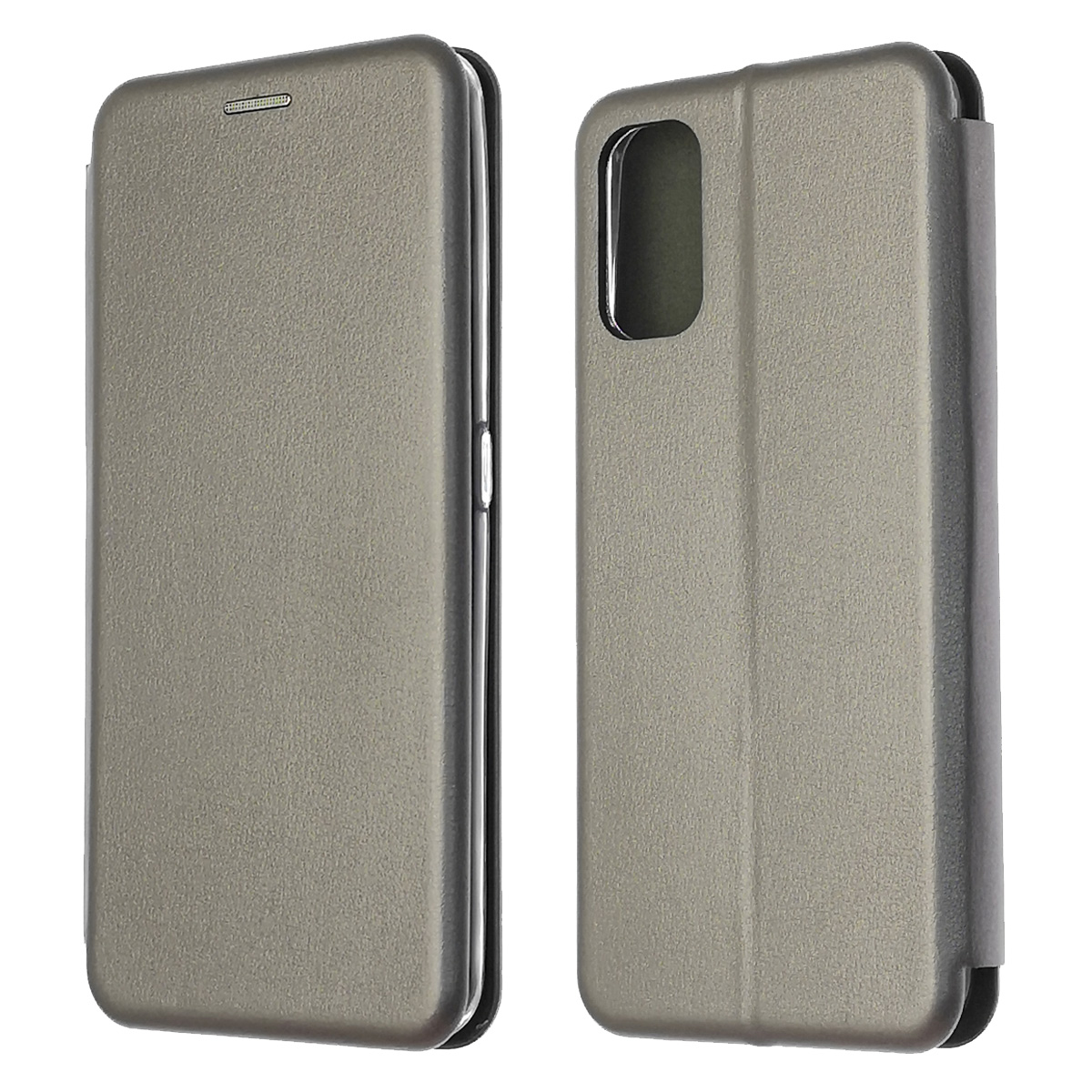 Чехол книжка STYLISH для Realme 7 Pro, экокожа, визитница, цвет серебристый Чехол книжка STYLISH для Realme 7 Pro, экокожа, визитница, цвет серебристый