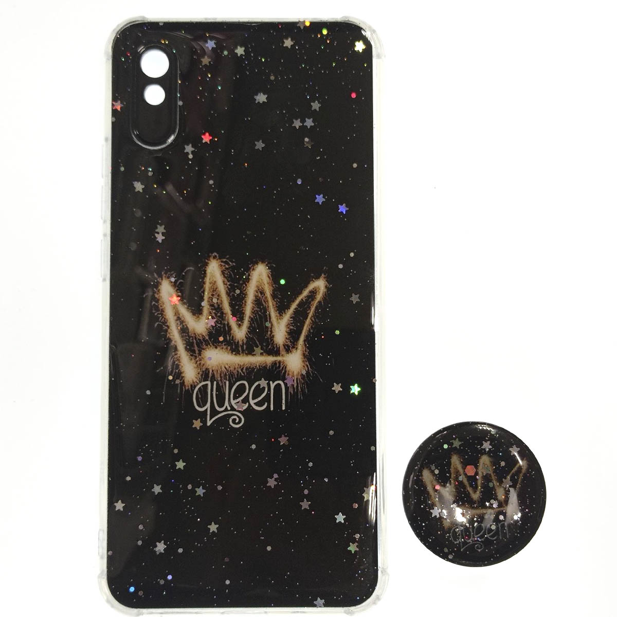Чехол накладка для XIAOMI Redmi 9A, силикон, фактурный глянец, с поп сокетом, рисунок QUEEN Чехол накладка для XIAOMI Redmi 9A, силикон, фактурный глянец, с поп сокетом, рисунок QUEEN