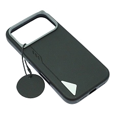 Чехол накладка Cabbeen с поддержкой MagSafe для APPLE iPhone 17 Pro, экокожа, бархат, цвет черный