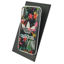 Чехол накладка для APPLE iPhone X, iPhone XS, силикон, глянцевый, рисунок цветочный Adidas Чехол накладка для APPLE iPhone X, iPhone XS, силикон, глянцевый, рисунок цветочный Adidas