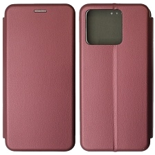 Чехол книжка STYLISH для Realme Narzo 50A, экокожа, визитница, цвет бордовый Чехол книжка STYLISH для Realme Narzo 50A, экокожа, визитница, цвет бордовый