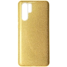 Чехол накладка Shine для HUAWEI P30 Pro (VOG-L29), силикон, блестки, цвет золотистый