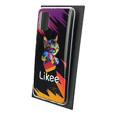 Чехол накладка Vinil для SAMSUNG Galaxy A31 (SM-A315), силикон, рисунок Likee Cat, цвет черный Чехол накладка Vinil для SAMSUNG Galaxy A31 (SM-A315), силикон, рисунок Likee Cat, цвет черный
