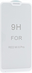 Защитное стекло "5D" GLASS FULL GLUE для XIAOMI RedMi 6 PRO/Mi A2 Lite, цвет канта белый.