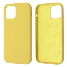 Чехол накладка Silicon Case для APPLE iPhone 12, iPhone 12 Pro, силикон, бархат, цвет желтый Чехол накладка Silicon Case для APPLE iPhone 12, iPhone 12 Pro, силикон, бархат, цвет желтый