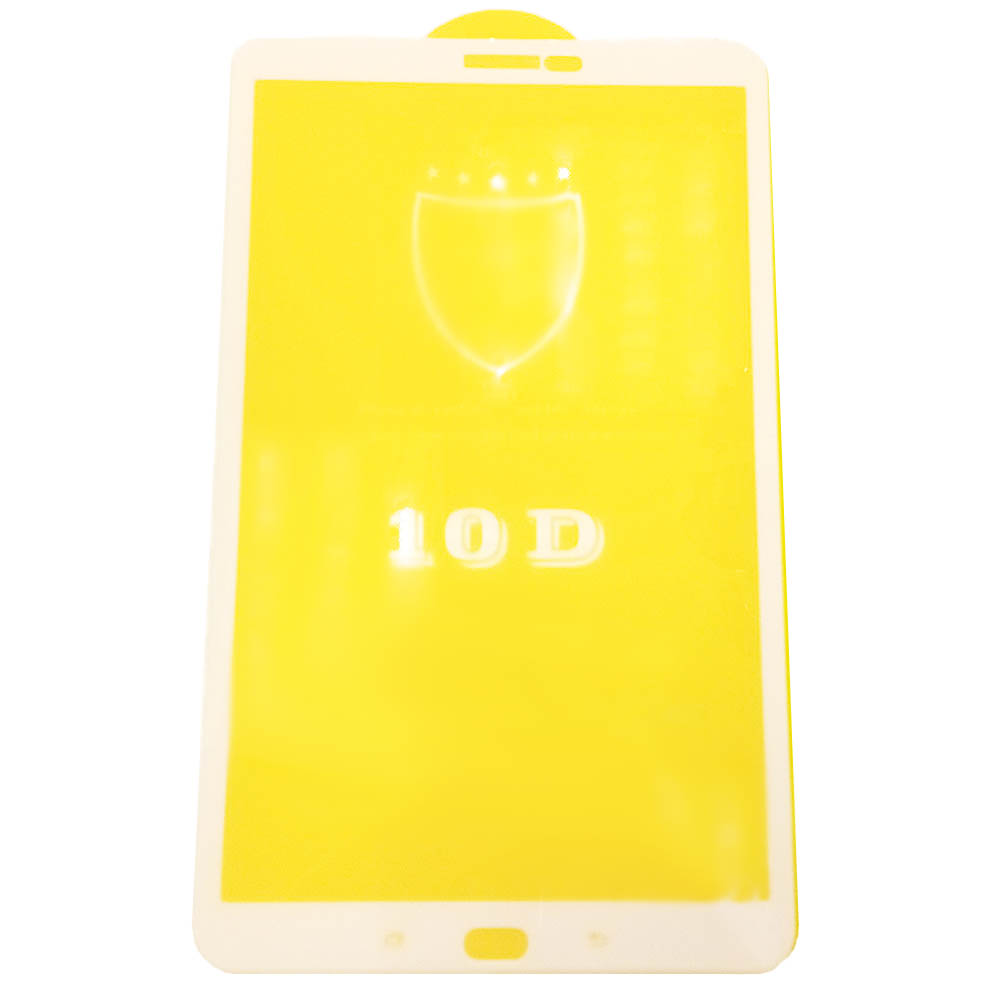 Защитное стекло 10D для SAMSUNG Galaxy Tab A (SM-T580, SM-T585), диагональ 10.1", цвет окантовки белый