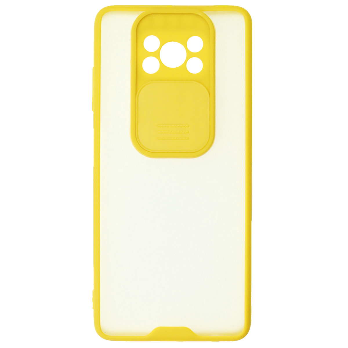 Чехол накладка LIFE TIME для XIAOMI POCO X3, POCO X3 Pro, силикон, пластик, матовый, со шторкой для защиты задней камеры, цвет окантовки желтый