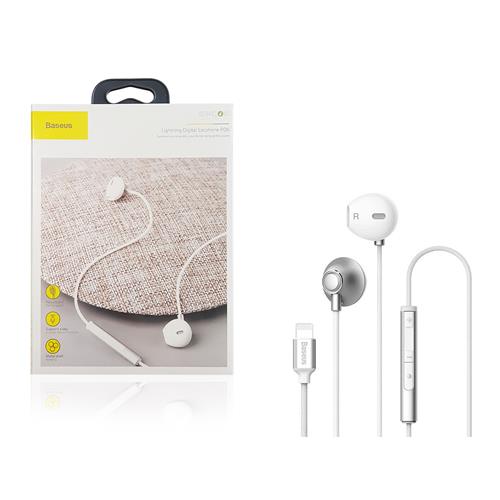 Гарнитура (наушники с микрофоном) проводная, BASEUS P06 LIGHTNING DIGITAL EARPHONE, цвет белый. Гарнитура (наушники с микрофоном) проводная, BASEUS P06 LIGHTNING DIGITAL EARPHONE, цвет белый.