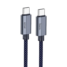 Кабель HOCO U134 Primero USB Type C на USB Type C, 60W, длина 1.2 метра, цвет темно синий