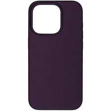 Чехол накладка Silicone Case для APPLE iPhone 15 Pro, L-ogo, бархатная подложка, цвет фиолетово черный