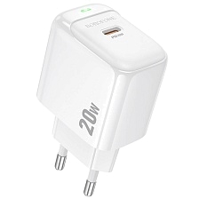 СЗУ (Сетевое зарядное устройство) BOROFONE BAS43A, 20W, 1 USB Type C, PD20W, цвет белый СЗУ (Сетевое зарядное устройство) BOROFONE BAS43A, 20W, 1 USB Type C, PD20W, цвет белый