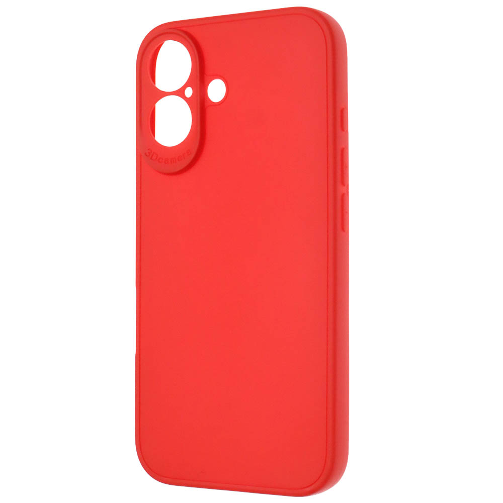 Чехол накладка для APPLE iPhone 16, защита камеры, силикон, цвет красный