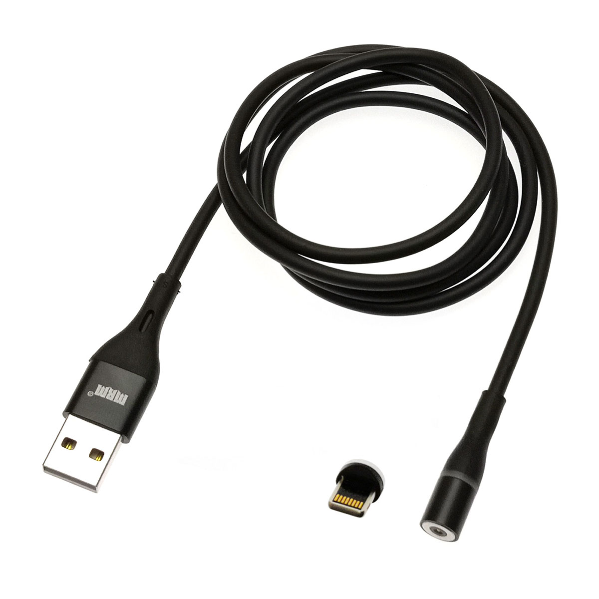Магнитный зарядный кабель MRM 360i, длина 1 метр, с магнитной насадкой APPLE Lightning 8-pin, цвет черный | последняя цена