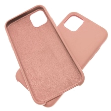 Чехол накладка Silicon Case для APPLE iPhone 11, силикон, бархат, цвет розовый песок