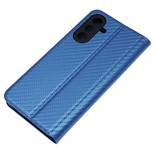 Чехол книжка CHESS для SAMSUNG Galaxy A36, текстура карбон, визитница, цвет синий Чехол книжка CHESS для SAMSUNG Galaxy A36, текстура карбон, визитница, цвет синий
