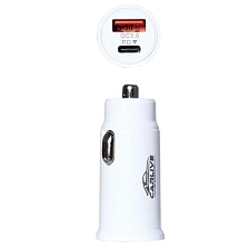 АЗУ (Автомобильное зарядное устройство) CARLIVE CR19, 1 USB QC 3.0, 1 Type-C, цвет белый
