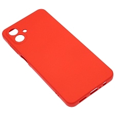 Чехол накладка Silicon Cover для SAMSUNG Galaxy A07, защита камеры, силикон, бархат, цвет красный