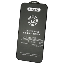Защитное стекло 6D G-Rhino для APPLE iPhone 13 (6.1"), iPhone 13 Pro (6.1"), iPhone 14 (6.1"), iPhone 16e (6.1"), цвет окантовки черный
