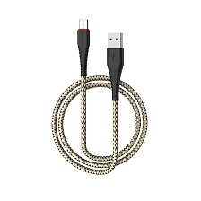 Кабель BOROFONE BX25 Powerful USB Type C, 3.0А, длина 1 метр, силикон, нейлоновое армирование, цвет черный Кабель BOROFONE BX25 Powerful USB Type C, 3.0А, длина 1 метр, силикон, нейлоновое армирование, цвет черный