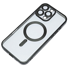 Чехол накладка Magnetic с поддержкой MagSafe для APPLE iPhone 16 Pro Max (6.9"), силикон, защита камеры, цвет окантовки черный