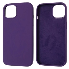Чехол накладка Silicon Case для APPLE iPhone 14 (6.1), силикон, бархат, цвет индиго