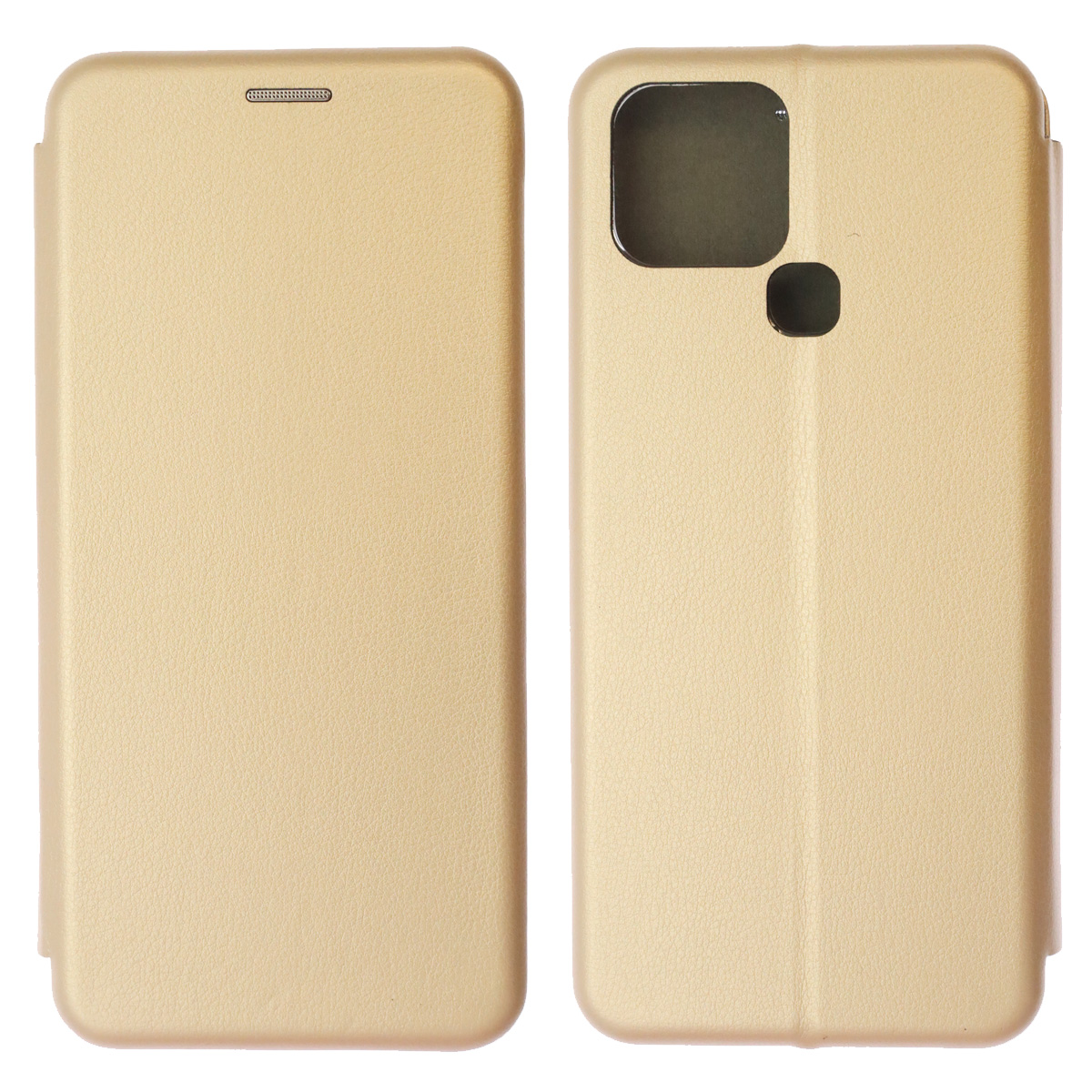 Чехол книжка STYLISH для INFINIX Smart 6, экокожа, визитница, цвет золотистый