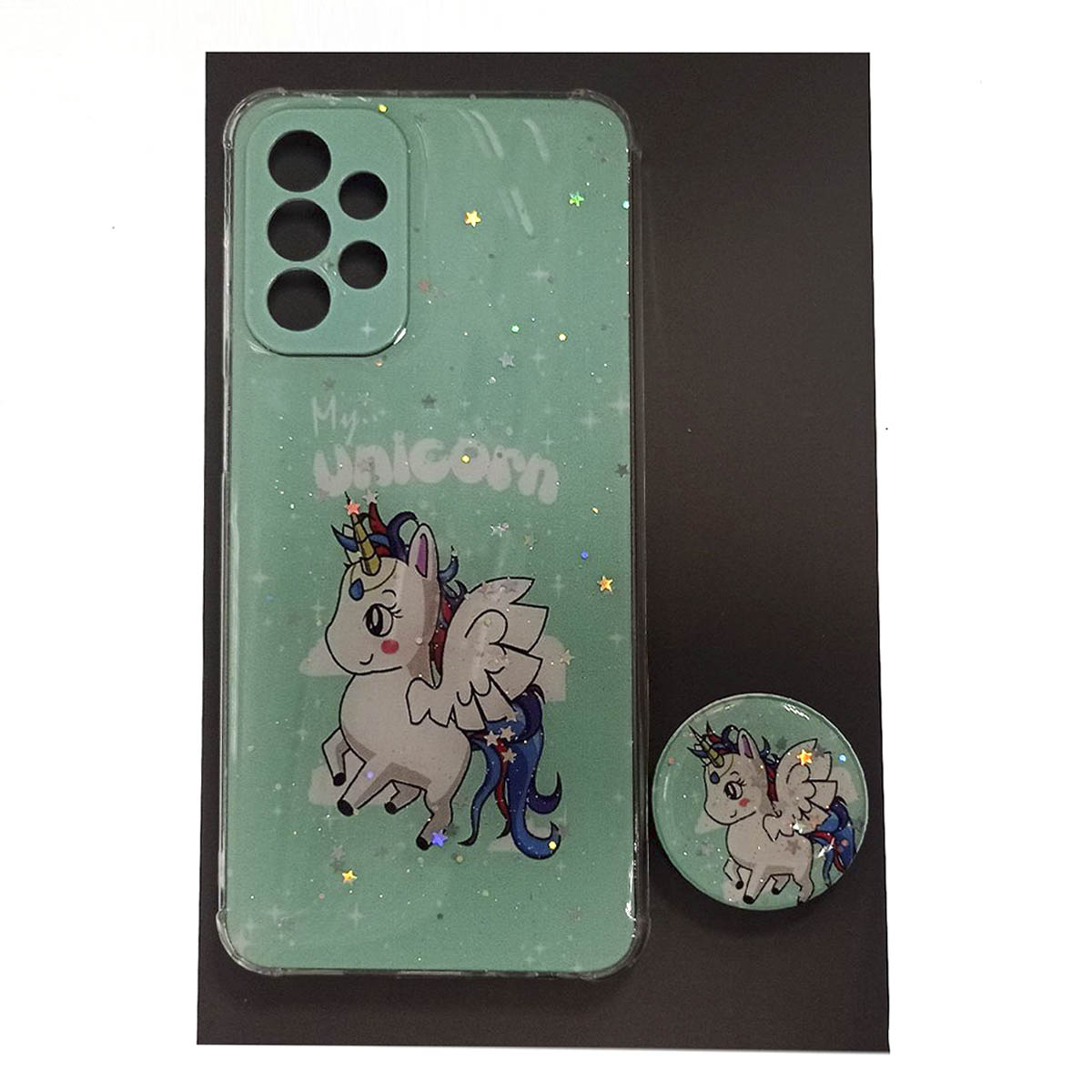 Чехол накладка для SAMSUNG Galaxy A23, силикон, фактурный глянец, с поп сокетом, рисунок Unicorn Чехол накладка для SAMSUNG Galaxy A23, силикон, фактурный глянец, с поп сокетом, рисунок Unicorn