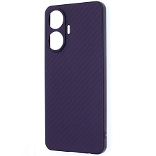 Чехол накладка для Realme C55, силикон, карбон, цвет фиолетовый Чехол накладка для Realme C55, силикон, карбон, цвет фиолетовый