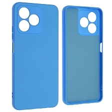 Чехол накладка NANO для Realme C51, Realme C53, Realme Note 50, защита камеры, силикон, бархат, цвет голубой