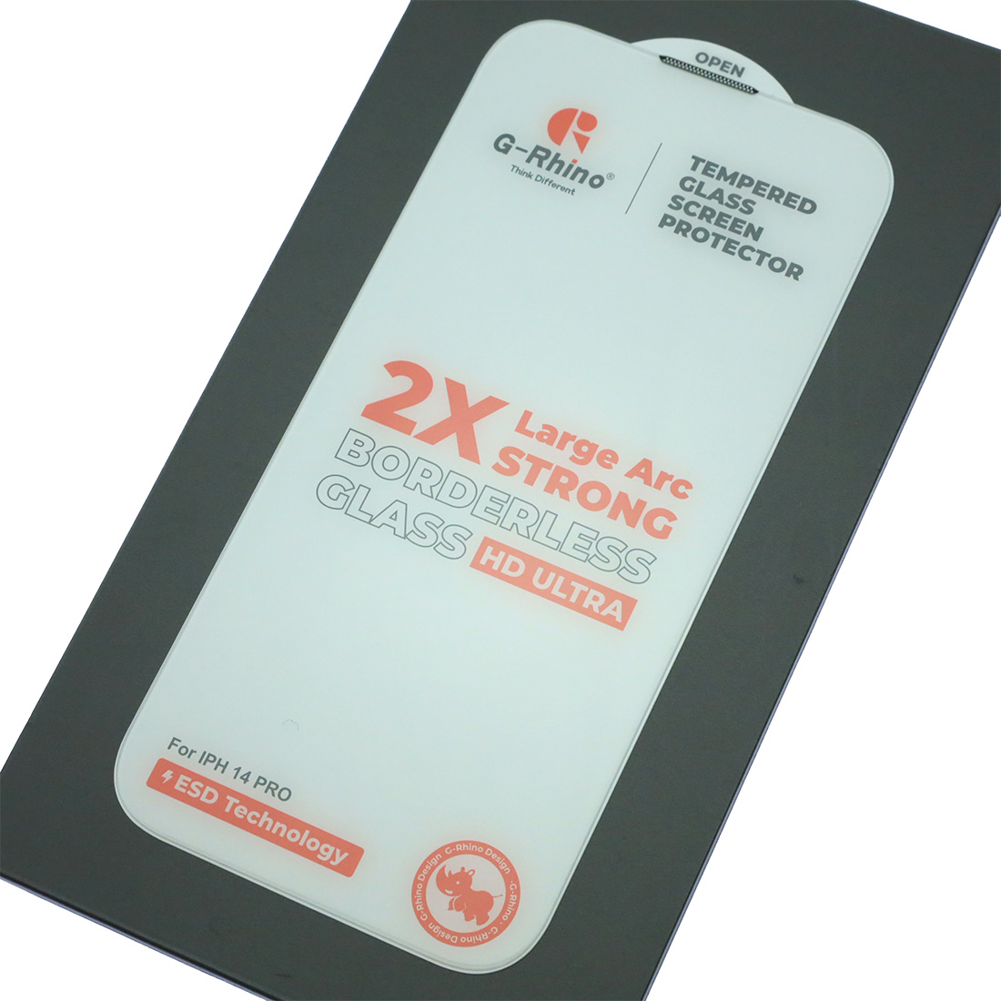 Защитное стекло 6D G-Rhino 200C HD Ultra для APPLE iPhone 14 Pro (6.1"), с сеточкой на динамике, прозрачное (Тип 2)