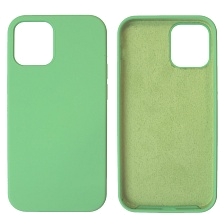 Чехол накладка Silicon Case для APPLE iPhone 12 mini (5.4"), силикон, бархат, цвет мятный Чехол накладка Silicon Case для APPLE iPhone 12 mini (5.4"), силикон, бархат, цвет мятный