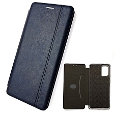 Чехол книжка NEW для SAMSUNG Galaxy S20 Plus (SM-G985), экокожа, визитница, цвет темно синий.