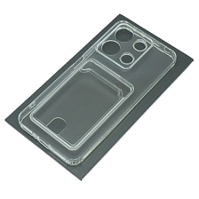 Чехол накладка CARD CASE для XIAOMI Redmi Note 13 4G, защита камеры, силикон, отдел для карт, цвет прозрачный Чехол накладка CARD CASE для XIAOMI Redmi Note 13 4G, защита камеры, силикон, отдел для карт, цвет прозрачный