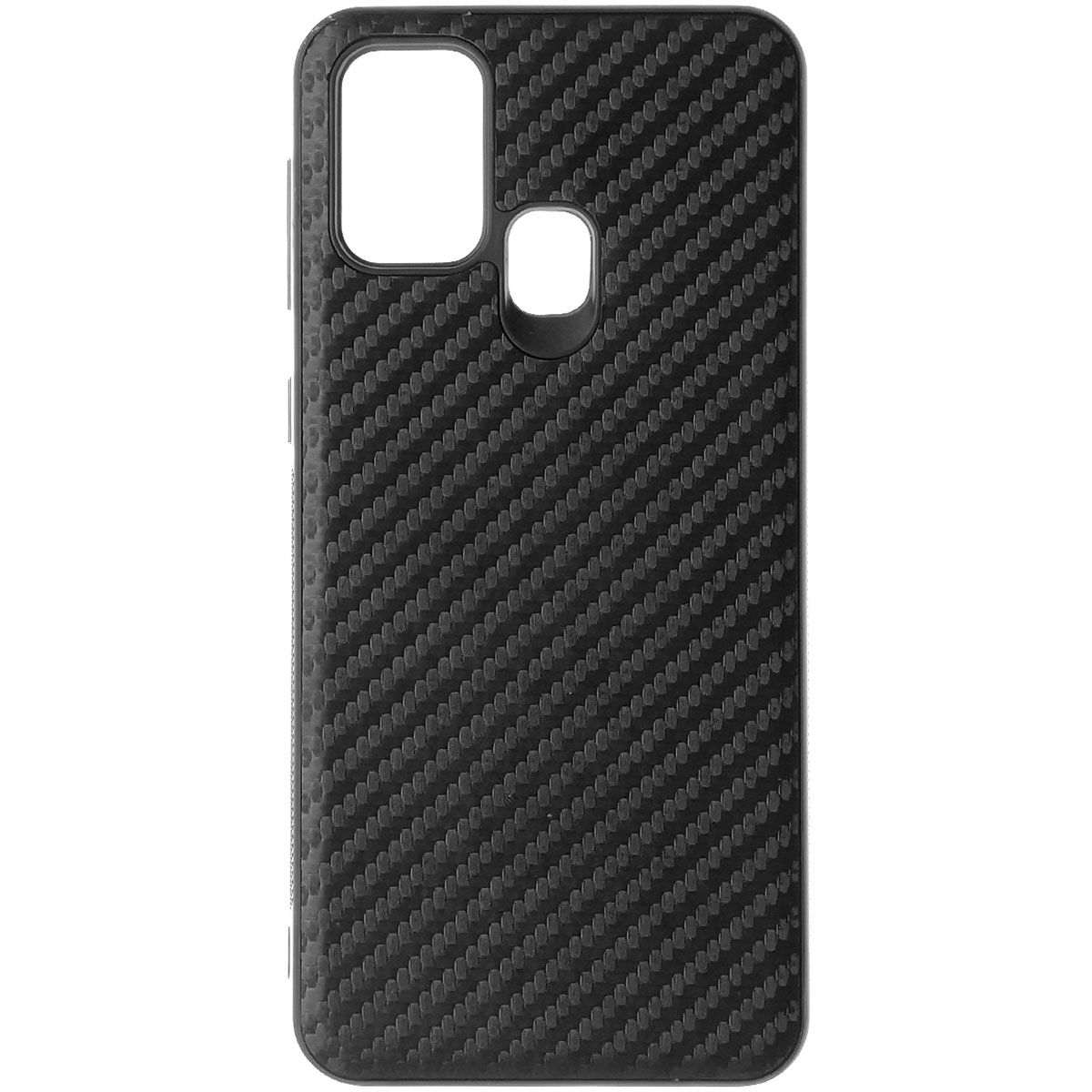 Чехол накладка для SAMSUNG Galaxy M31 (SM-M315), силикон, карбон, цвет черный