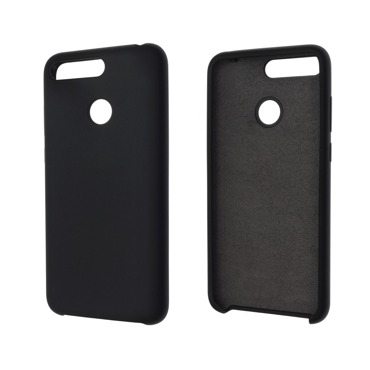 Чехол накладка Silicon Cover для HUAWEI Honor 7A Pro, Honor 7C, Y6 2018, Y6 Prime, силикон, бархат, цвет черный.