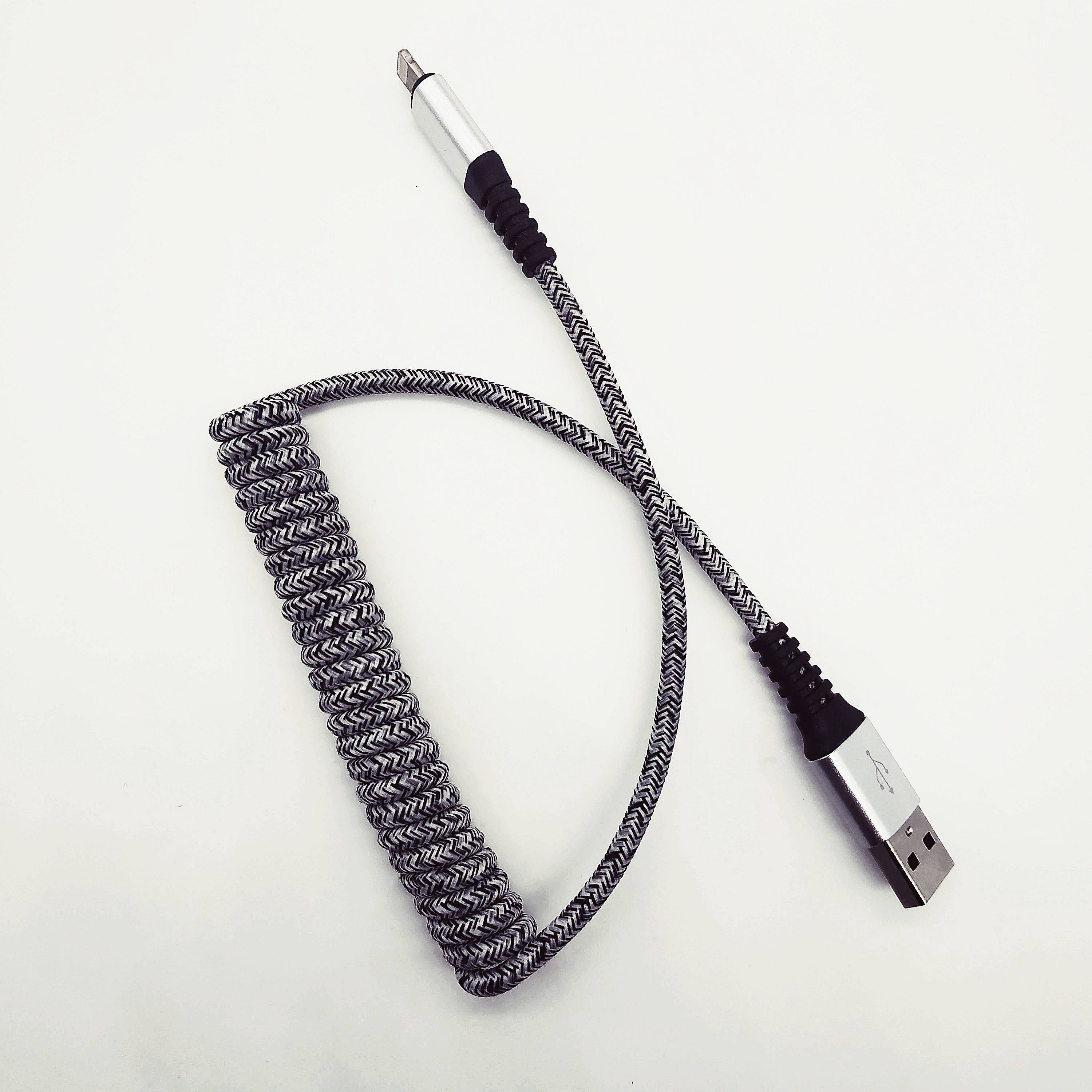 USB Дата-кабель APPLE Lightning 8-pin, витой в кожаной оплётке, 1.2 метра, 3A, цвет серый. USB Дата-кабель APPLE Lightning 8-pin, витой в кожаной оплётке, 1.2 метра, 3A, цвет серый.