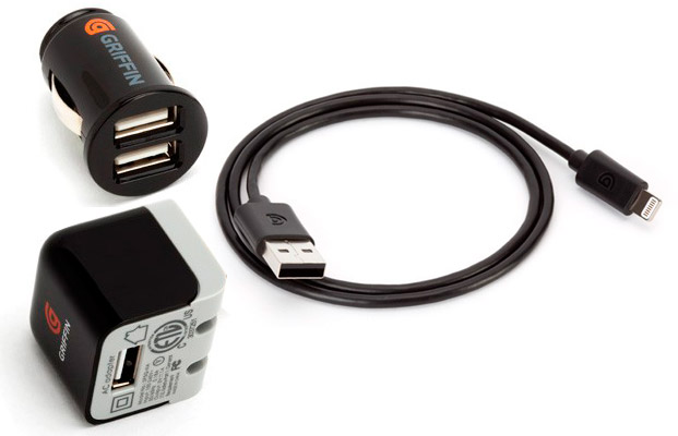 Комплект зарядных устройств "Griffin" 2,1A для Apple 8 pin сеть/авто/кабель (коробка/черный). Комплект зарядных устройств "Griffin" 2,1A для Apple 8 pin сеть/авто/кабель (коробка/черный).